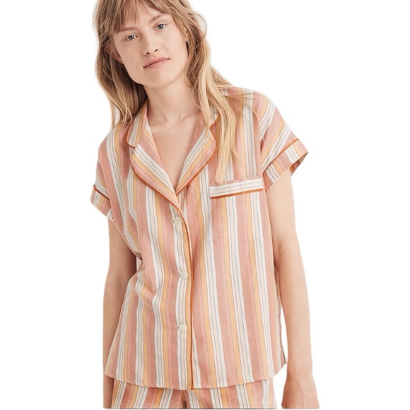 Madewell Other - Madewell Bedtime Pajama Top in Rainbow Stripe Size XS